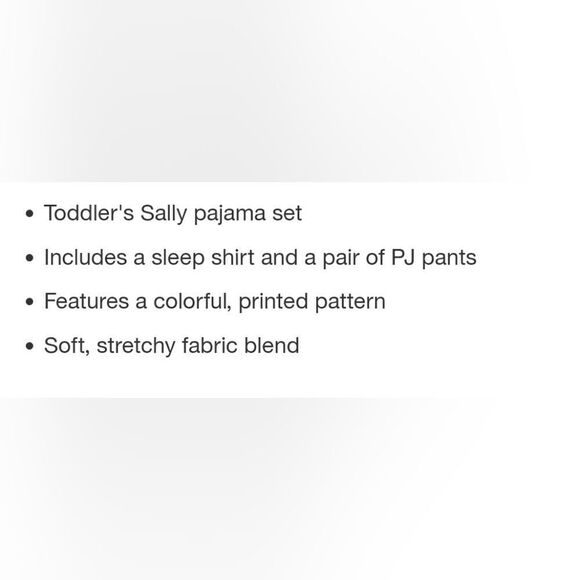 New Toddler Girl's "The Nightmare before Christmas" Sally pajama set - Picture 7 of 7